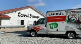 U-Haul truck at storage facility